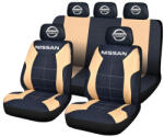 AutoHelix MSA Set Huse Scaune Universale Compatibile cu Nissan - Negru/Crem (HYU1.7)