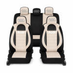AutoHelix MSA Set Huse Scaune Universale Racing, Bej cu Negru Personalizate cu Audi (RAC44489)