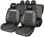 AutoHelix MSA Set Huse Scaune Universale Din Piele Ecologică Si Alcantara Personalizate Cu Hyundai, Negre (HLX08649.8)