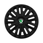 AutoSSF Set 4 capace roti 16 inch (R16) compatibile SKODA, Model 412 Black (custom-item)