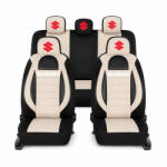 AutoHelix MSA Set Huse Scaune Universale Racing, Bej cu Negru Personalizate cu Suzuki (RAC44489.18)