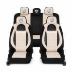 AutoHelix MSA Set Huse Scaune Universale Racing, Bej cu Negru Personalizate cu Dacia (RAC44489.2)