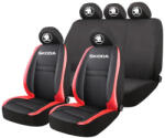 AutoHelix MSA Set Huse Scaune Universale HLX5 Compatibile cu Skoda - Negru/Rosu (GROSU16)