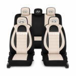 AutoHelix MSA Set Huse Scaune Universale Racing, Bej cu Negru Personalizate cu Hyundai (RAC44489.6)