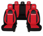 AutoHelix MSA Set Huse Scaune Universale Racing, Visiniu cu Negru Personalizate cu Toyota (RAC44490.19)