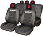 AutoHelix MSA Set Huse Scaune Universale Din Piele Ecologică Si Alcantara Personalizate Cu Suzuki, Negre (HLX08649.17)