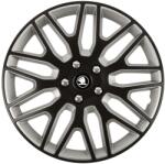 Autohelix MSA Set 4 Capace Roti 16 inchi (R16) Dakar Negru-Gri, Compatibile Cu Skoda Nou (DKNG68)