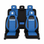 AutoHelix MSA Set Huse Scaune Universale Racing, Albastru cu Negru Personalizate cu Suzuki (RAC44491.18)