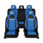 AutoHelix MSA Set Huse Scaune Universale Racing, Albastru cu Negru Personalizate cu Volkswagen (RAC44491.20)