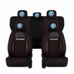 AutoHelix MSA Set Huse Scaune Universale Racing Negru Personalizate cu Volkswagen (RAC44487.20)