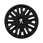 AutoSSF Set 4 capace roti 14 inchi (R14) compatibile PEUGEOT, Model 217 Black (217PeugeotBlack)