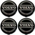 MafEcommerce Set 4 capace pentru jante aliaj VOLVO, Argintiu/Negru, 64mm (PRB100)