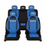 AutoHelix MSA Set Huse Scaune Universale Racing, Albastru cu Negru Personalizate cu Toyota (RAC44491.19)