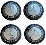 Autohelix Msa Set 4 capace roti 61mm exterior, 56mm interior Mercedes negru argintiu compatibil/inlocuitor janta aliaj (maf2775)