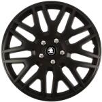 Autohelix MSA Set 4 Capace Roti 16 inchi (R16) Dakar Negru, Compatibile Cu Skoda Nou (DKN68)