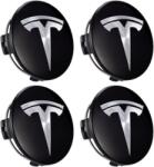 AUTOHELIX MSA Set 4 capace TESLA, 57mm, Negru-Argintiu, pentru jante aliaj (iro178)
