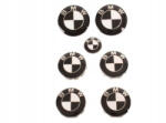 Autohelix Msa Set 7 embleme Bmw, alb-negru capota 82mm, portbagaj 74mm, capace jante aliaj 68mm, sigla volan 44mm (122)