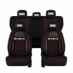 AutoHelix MSA Set Huse Scaune Universale Racing Negru Personalizate cu Dacia Nou (RAC44487.3)