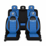 AutoHelix MSA Set Huse Scaune Universale Racing, Albastru cu Negru Personalizate cu Peugeot (RAC44491.12)