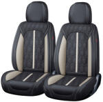 Carguard Huse auto premium 5 locuri Carguard Deluxe piele ecologică perforată - negru - alb (HSA023)