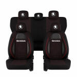 AutoHelix MSA Set Huse Scaune Universale Racing Negru Personalizate cu Skoda nou (RAC44487.17)