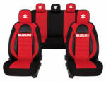 AutoHelix MSA Set Huse Scaune Universale Racing, Visiniu cu Negru Personalizate cu Suzuki (RAC44490.18)