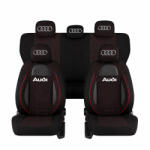AutoHelix MSA Set Huse Scaune Universale Racing, Negru Personalizate cu Audi (RAC44487)