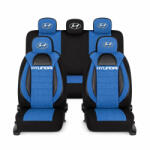AutoHelix MSA Set Huse Scaune Universale Racing, Albastru cu Negru Personalizate cu Hyundai (RAC44491.6)