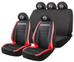 AutoHelix MSA Set Huse Scaune Universale HLX5 Compatibile cu Nissan - Negru/Rosu (GROSU11)