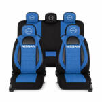 AutoHelix MSA Set Huse Scaune Universale Racing, Albastru cu Negru Personalizate cu Nissan Nou (RAC44491.10)