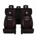 AutoHelix MSA Set Huse Scaune Universale Racing Negru Personalizate cu Peugeot (RAC44487.12)