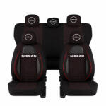 AutoHelix MSA Set Huse Scaune Universale Racing, Negru Personalizate cu Nissan Nou (RAC44487.10)
