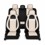 AutoHelix MSA Set Huse Scaune Universale Racing, Bej cu Negru Personalizate cu Nissan Nou (RAC44489.10)