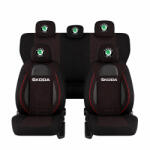 AutoHelix MSA Set Huse Scaune Universale Racing Negru Personalizate cu Skoda (RAC44487.16)