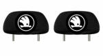 AutoHelix MSA Set 2 huse tetiere negre, pentru gama auto SKODA NOU (TET26)