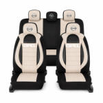 AutoHelix MSA Set Huse Scaune Universale Racing, Bej cu Negru Personalizate cu Opel (RAC44489.11)