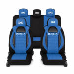 AutoHelix MSA Set Huse Scaune Universale Racing, Albastru cu Negru Personalizate cu Dacia Nou (RAC44491.3)