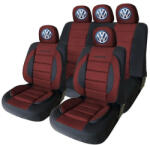 AutoHelix MSA Set Huse Scaune Universale Premium Carguard Personalizate cu Volkswagen - Negru/Visiniu (HLXred.17)