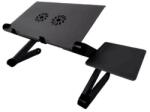 Tronsmart Masuta laptop Tronsmart YL-807 inaltime reglabila, din aluminiu cu sistem dublu ventilatie tip coller USB , 3 picioare, suport reglabil mouse, 42 x 26 cm, neagra (sid593) Suport laptop