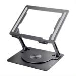 Smarto Suport laptop Smarto D087L ergonomic, portabil, reglabil, cu baza rotativa 360°, universal, pliabil, din aluminiu si silicon, non alunecos, dimensiune 26x21 cm , gri inchis (sid595) Suport laptop