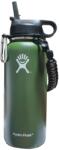 Hydro Flask Sticla de apa Hydro Flask din otel inoxidabil si izolata in vid cu capac, sistem de prindere si pai 946 ml, verde army (sid505)