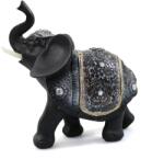 Ella Home Statueta Black Elephant Silver din rasina, Negru, 14cm (2388)