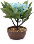 Ella Home Ghiveci Cu Flori Artificiale, Albastru, 22cm - Albastru, Plastic, 22cm (2358)