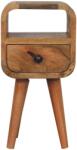 Artisan Furniture Noptieră cu nișă deschisă curbată finisaj stejar extra mini (IN3910)