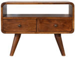 Artisan Furniture Comodă TV cu 2 sertare curbată finisaj castaniu mini (IN1748)
