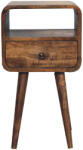 Artisan Furniture Noptieră curbată finisaj gri mini (IN3280)