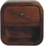 Artisan Furniture Noptieră cu nișă deschisă curbată finisaj castaniu extra mini (IN3891)