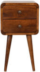 Artisan Furniture Noptieră curbată finisaj castaniu mini (IN1745)