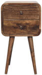 Artisan Furniture Noptieră curbată finisaj gri mini (IN3281)
