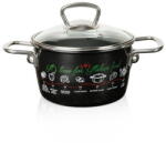 Metalac Oala cu Capac Sticla Metalac Italian Food Email 1.9L Diametru 16CM Negru (386352)